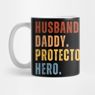 Husband Daddy Protector Hero Fathers Day Mug